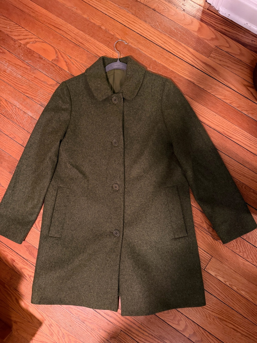 COS Classic Women's Olive Wool Coat NWOT